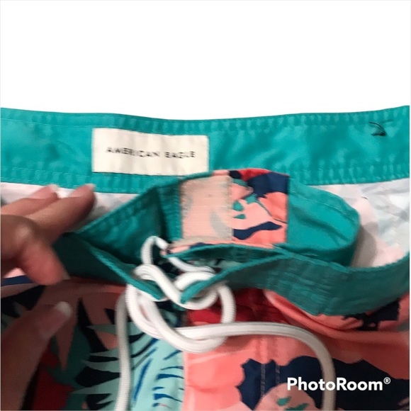 AMERICAN EAGLE / Men’s Lion/Jungle Tropical Print Swim Board Shorts Size M - Picture 4 of 13